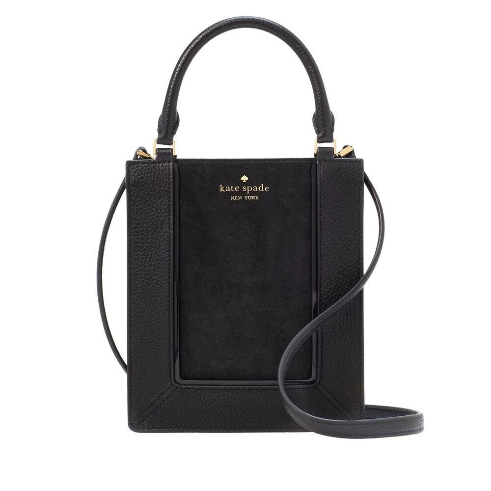 Kate Spade Lena Suede Mini Tote Black Multi Crossbody Bag KI886 Like New